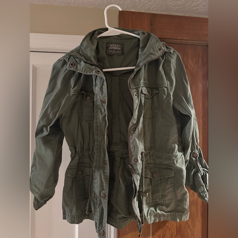 Ashley by 26 international hunter green utility jacket